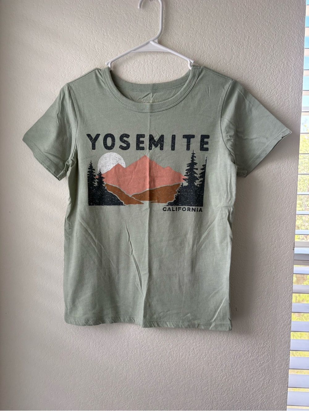 Zoe + Liv Sage Green Yosemite Graphic Tee with Sunset Print